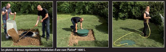 installation cuve eau de pluie PLatine